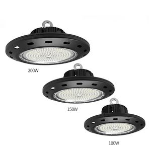 High Bay Light Meanwell Driver 100W 150W 200W UFO LED 120LM W Super Bright Warehouse Exhibition Lighting Lamp