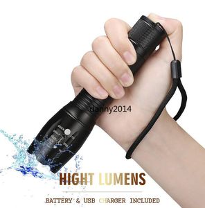 Lampes de poche tactiques de chasse XML T6 3800Lumens lampe de poche LED haute puissance Torches Mini lampes de poche étanches zoomables lampe torche pour batterie 3xAAA ou 1x18650