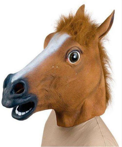 Masque de cheval effrayant, tête de Costume d'halloween, accessoire de théâtre, nouveauté, masques d'animaux en caoutchouc Latex 243e94897007132194