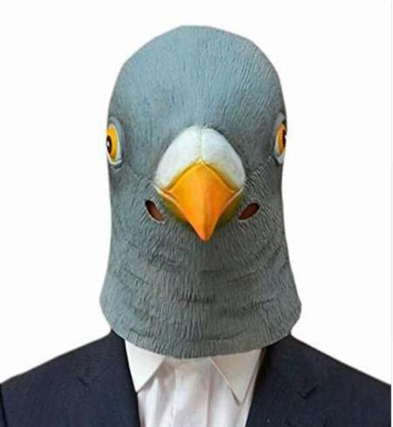 Creepy Pigeon Head Mask 3d Latex Prop Animal Cosplay Costume Costume fête Halloween 9965089