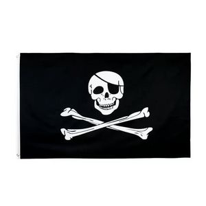 Griezelige haveloze oudere Jolly Roger Skull Cross Bones Pirate Flag voor home tuin Banner Decorations Polyester FY6049 SXJUL18