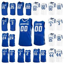 Creighton Bluejays College Jerseys Basketball 25 Kyle Korver 0 Marcus Foster 15 MARTIN KRAMPELJ 3 Doug McDermott 35 Paul Silas Anthony Tolliver Couture Nom personnalisé