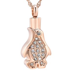 Crémation des cendres KeepSake Urn Pendant Collier en acier inoxydable Penguin Ashes KeepSake Holder Memorial Jewelry274y