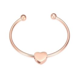 Bijoux de crémation, Bracelet en forme d'urne en forme de cœur pour cendres, manchette réglable, ouverture, cadeau pour femmes, 250w