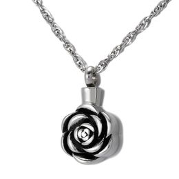 Crémation Jewelry Rose Urn Collier For Ashes KeepSake Memorial Pendant Llocet en acier inoxydable Employofroping Remembrance Collier324W