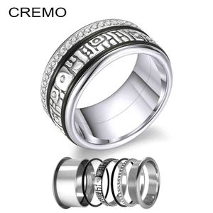 Cremo 2021 acier inoxydable noir empilable anneau gitane réglage pour femmes résine anneaux bijoux