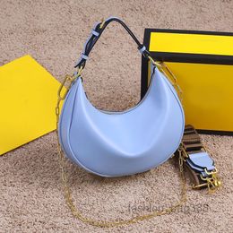 Crescent Bag Onderarm Tassen Schouder Vrouwen Cross Body Handtas Bodem Metalen Hardware Brief Hoge Kwaliteit Leer Suède Halve Maan Ketting portemonnee Mode Portefeuilles