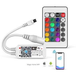 Crestech dimmers Wi-Fi Smart RGB-controller voor LED-stripverlichting, meer 64 LED Strip-samenwerkingen, dimbare kleuren, zonsondergangwekker