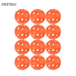 CRESTGOLF 12pcsX90mm Pickleball en plastique flux d'air creux intérieur pratique balle d'entraînement Baseball balle de Golf accessoires 240301