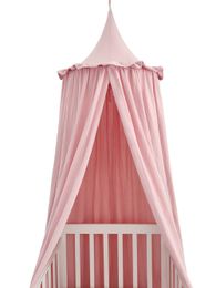 Red de cuna 100% algodón cuna niños habitación Deco baldaquín con volante cama cortina dosel para guardería 230225