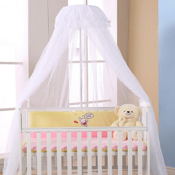 Filet de berceau Filet de berceau de bébé été chambre de bébé moustiquaire lit de bébé tentes à baldaquin rond dentelle dôme moustiquaire lit de bébé décor filets 230823