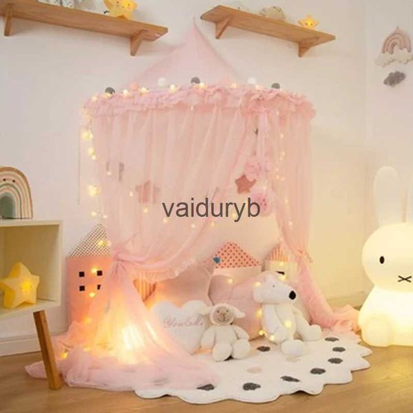 Red de cuna para bebés y niñas, mosquitera, tienda de campaña, dosel para cama, cortinas para niños pequeños, cuna rosa, gris, blanco, niños, tiendas de campaña para jugar Housevaiduryb