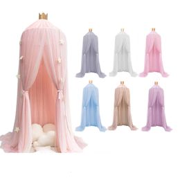 Crib Netting Baby Mosquito Net Waan Luifel Cot Bed Gordijn Valance Hung Dome Girls Kwekerij Kamer Decoratie Princess Luifel Kinderen spelen tenten 230225