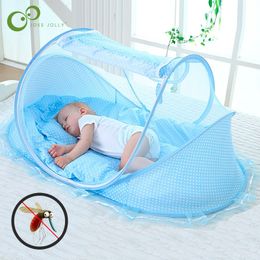 Filet de berceau bébé Portable pliable lit moustiquaire Polyester né sommeil voyage jouer tente enfants GYH 230918
