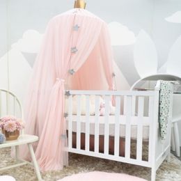 Crib Netting Kelambu Gantung Tenda Bintang DeKorasi Tempat Tidur Bayi Kanopi TULLE TIRAI UNTUK KAMAR RUMAH BERHAIN ANAK ANAK ANAK L230328