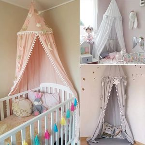 Wiegnetten Kinderen Bed Luifel Gordijn Kinderen Spelen Tent Huis Meisje Prinses Ronde Koepel Babybedje Opknoping Kamer Decoratie 231213