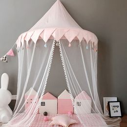 Crib Netting Kinderen Tipee Tents kinderen spelen huis kasteel katoen vouwbare tent luifel bed gordijn babymeisjes jongen kamer decoratie 230301