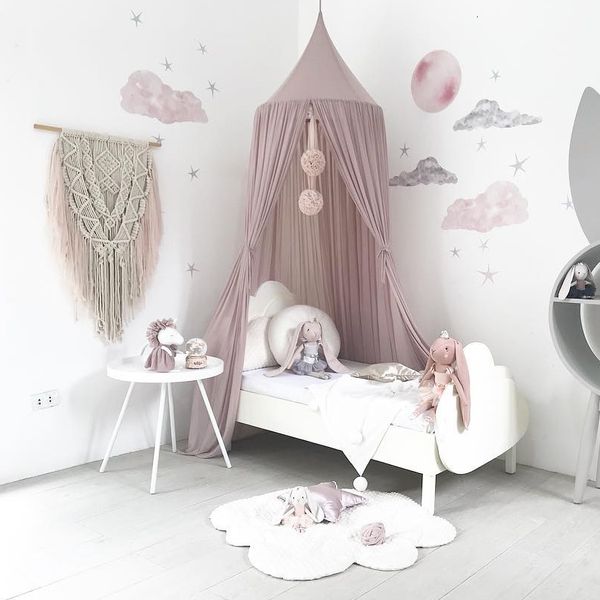 Red de cuna Lovely Kids Baby Girls Bed Canopy Bedcover Mosquito Net Princess Cortina Ropa de cama Dome Tent 230510