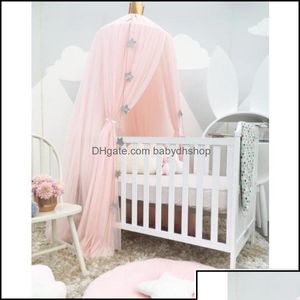 Crib Netting Kwekerij Beddengoed Baby Kids Moederschap Mosquito Decor Net Canopy Cot Bed Gordijn Valance Hung Dome Girls Room Princess Drop Dhpk3