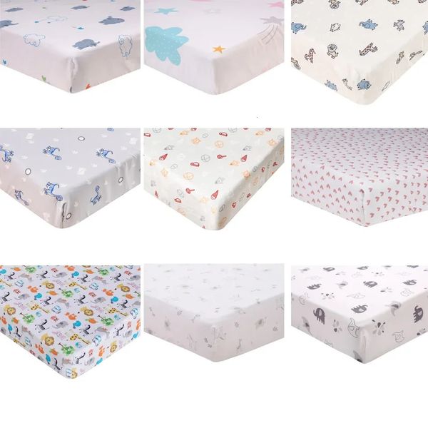 Draps de berceau, couverture de matelas de lit de bébé, protecteur imprimé pour tout-petits, ensemble d'animaux floraux pour filles, literie 130x70cm, 240106