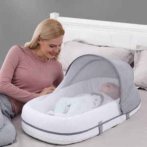 Portable Newborn Baby Bassinet with Mosquito Net - Foldable Infant Travel Bed Nest for 0-24 Months with Breathable Fabric