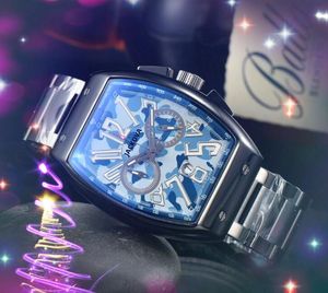 Crime Premium Hommes Grand Cadran Montres 43mm Mouvement À Quartz Mâle Horloge En Acier Inoxydable Arabe chronométrage numérique course seconde Montre-bracelet élégante et lumineuse reloj de lujo