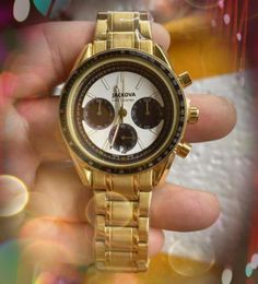 Crime Premium Hombres Relojes completamente funcionales Movimiento de cuarzo de 43 mm Reloj de tiempo masculino Reloj de acero inoxidable Función deportiva Hora Relojes de pulsera clásicos generosos