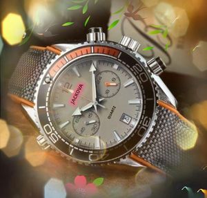 Crime Premium Mens Full Functional Wristwatch 43mm Quartz Movement Male Time Clock Watch Nylon Band Sapphire Glass Lumious Timer Montre-bracelet montre homme cadeaux