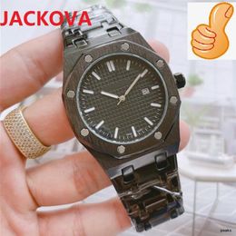 Crime Premium Heren Sporthorloge 42 mm quartz uurwerk Mannelijke tijdklok Horloge Fulll roestvrijstalen bandriem Skeleton Top Watch277E
