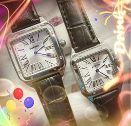 Crime Premium Mens Women Lovers Watches Quartz Movement Time Horloge Full en acier inoxydable Boucle d'origine Simple Square Roman Wristwatch Relogio Masculino