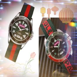 Crime premium masculino para mujer reloj estrella de 45 mm cronógrafo movimiento de cuarzo diamantes anillo de cuero rojo azul nylon birning 2731