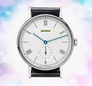 Crime Premium Hombres Mujeres Sub Dial Relojes de trabajo Movimiento de cuarzo Reloj de tiempo masculino Banda de cuero de acero inoxidable Diseño ultra delgado Pulsera Reloj de pulsera Regalos