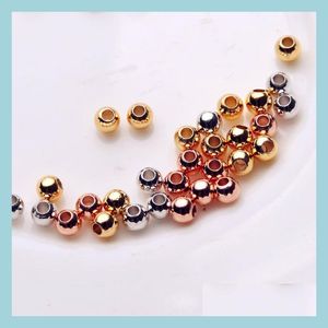Perles d'extrémité à sertissage 100pcs 2 mm Perle de bijoux de bricolage séparé 3 Couleurs Accessoires de livraison de gouttes en gros Composant Dhgarden DHR2J