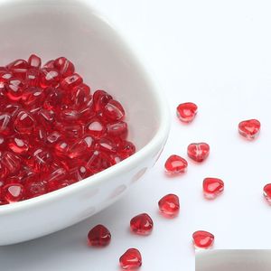 Perles d'extrémité à sertir 6x6 mm, verre de cristal tchèque rouge, espaceur de cœur en vrac pour la fabrication de bijoux, bricolage, couture, bracelet, collier, accessoire Dhnc9