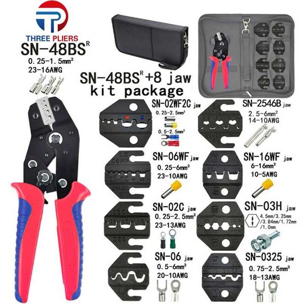 Jeu de pinces à sertir SN-48BS (= SN-48B + SN-28B), Kit de mâchoires pour 2.8 4.8 6.3 VH3.96/Tube/bornes d'isolation, pince électrique, outils mini 211110