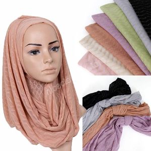 sciarpa hijab pieghettata glitter a pieghe scialli geometrici morbide sciarpe musulmane antirughe avvolge fascia elastica sciarpe pashmina