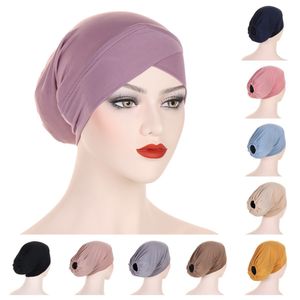 Criss Cross Undercap Élastique Femmes Musulmanes Hijab Chemo Cap Head Wear Chapeau Intérieur Underscarf Bone Bonnet Headcover Turbante Mujer