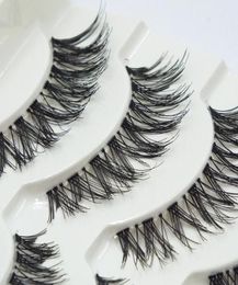 CRISSCROSS Messy Faux Cons de cils 5 paires de longs Black épais Noir naturel faits à la main Faux Lash Extension Eye Cils Makeup Beauty7046857