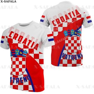 Croatie Nom personnalisé et numéro Fans Football Football 3D imprimé haute qualité T-shirt été col rond hommes femme haut décontracté-9 220619
