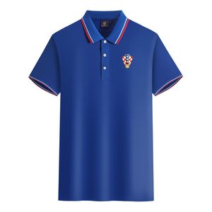 Polos nationaux de croatie pour hommes et femmes, T-shirt de sport respirant à manches courtes en coton mercerisé avec revers, LOGO personnalisable
