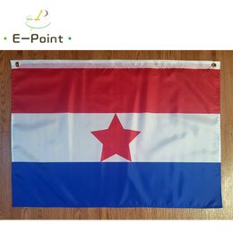 Drapeau des Partisans croates 3*5 pieds (90cm x 150cm), bannière en Polyester, décoration volante, drapeau de jardin de maison, festif