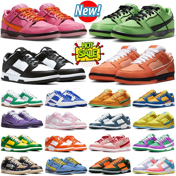 avec boîte chaussures de course hommes femmes baskets de créateurs orange homard moyen vert lotus rose panda unc côte moyen olive gris brouillard hommes baskets de sports de plein air