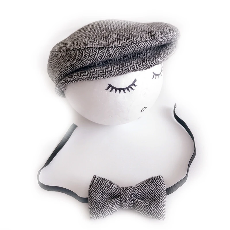 Szydełka dziecięca kapelusz maluch i krawat ręcznie robione nowonarodzone rekwizyty fotograficzne dziecięce czapka czapka niemowlę