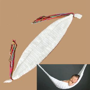 Haakbaby witte hangmatfotografie props gebreide pasgeboren baby kostuum peuter foto -rekwisieten fotografia accessoires