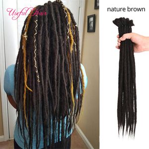 Crochet Tressé Dreads Synthétiques À La Main Dreadlocks Extension de Cheveux Extensions de Cheveux Synthétiques Pure 52 Couleurs Tressage Cheveux Synthétiques Naturels