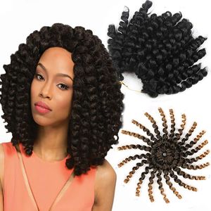 Haakvlechten Haar 5 Packs / Lot Jumpy Wand Curl 20 Roots Jamaicaanse Bounce Haak Twist Vlechten Afrikaanse Collectie Vlechten Haar Exten