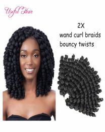 Haakvlechten Haar 8inch Bounce Jamaicaanse Afro Fluffy Jumpy Wand Curls Kanekalon Ombre Jumpy Wand Curl Soft Crochet Hair Ext8960958