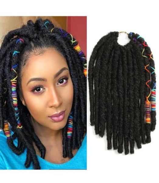 Crochet Dreadlocks Extensions de cheveux 14 pouces synthétique déesse Faux Locs tresses noir brun BUG pour Women7541429