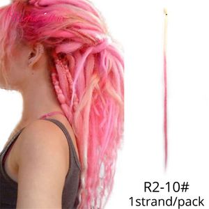 Haak haarextensies Dreads Haar Handgemaakte Dreadlocks Hair Extensions 1strands Synthetische Dreadlock Haak voor vrouwen Gevlochten synthetisch