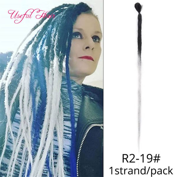 Extensiones de cabello de ganchillo Cintas Cabello de ganchillo Trenzado Rastas africanas Cuerda de color conectada con sombreros degradados Cabello trenzado sintético